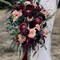 3 Rolls 2"x7Yd Fringe Chiffon Ribbon for Flower Bouquet, Handmade Burgundy Ribbon for Gift Wrapping, Frayed Edge Ribbon for Crafts, Decorating, Bouquet Wrap, Wedding Invitation